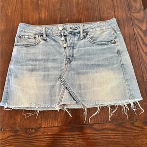 American Eagle Outfitters Light Blue Frayed Mini Skirt